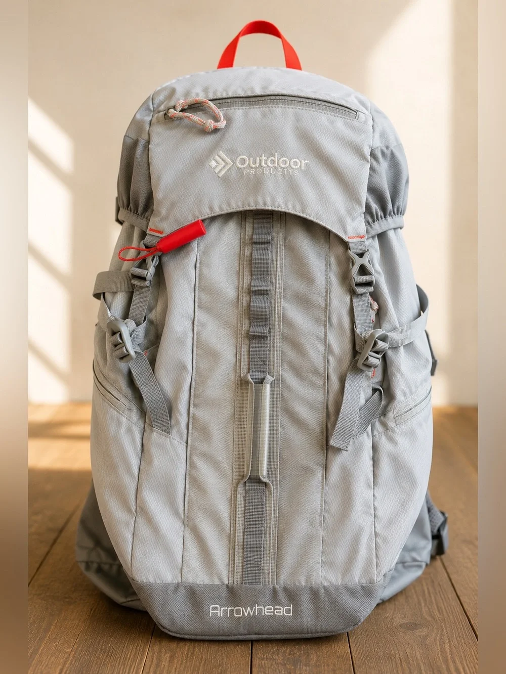 Outdoor Products Arrowhead Hiking Backpack Gray Lightweight Camping Daypack